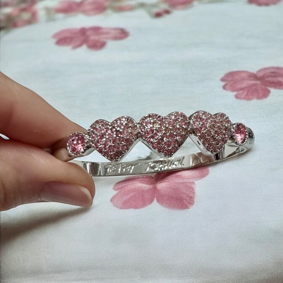 Betsey Johnson pink rhinestone bracelet - Picture 2 of 2